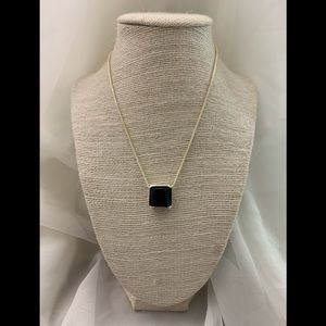 Silver necklace with a beautiful black crystal